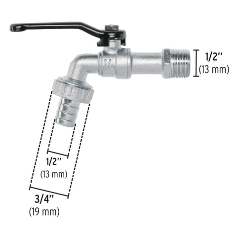 Llave de esfera, 1/2' de zinc, Pretul | LL-21P | 23146