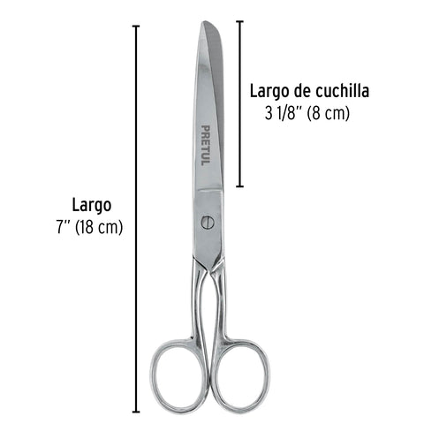 Tijera 7' de acero inoxidable para costura, PRETUL | TP-8642-7 | 23156