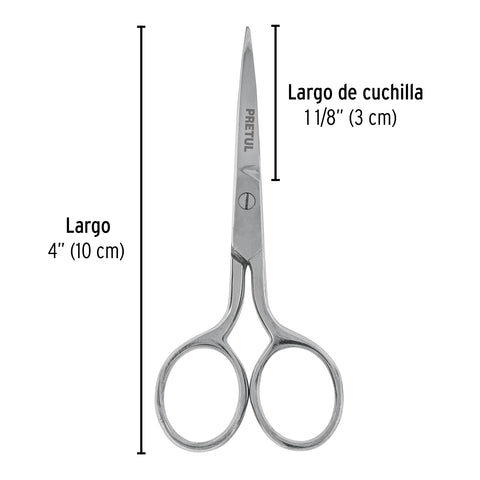 Tijera 4' de acero inoxidable para bordar, PRETUL | TP-8375-4 | 23176