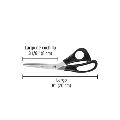 Tijera 8' de acero inoxidable para casa y oficina, PRETUL | TINOX-8C | 23185