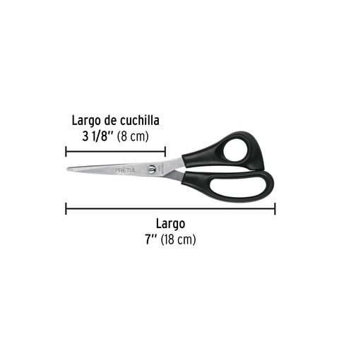 Tijera 7' de acero inoxidable para casa y oficina, PRETUL | TINOX-7R | 23186