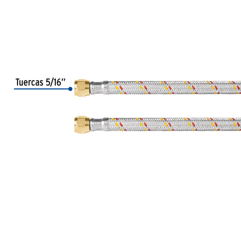 Manguera para gas, aluminio, 5/16' flare, 250cm, FOSET BASIC | FGA-25NP | 23205