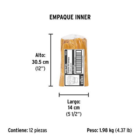 Guantes de carnaza, cortos, unitalla, PRETUL | GU-225 | 23262