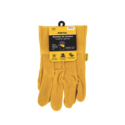 Guantes de carnaza, cortos, unitalla, PRETUL | GU-225 | 23262