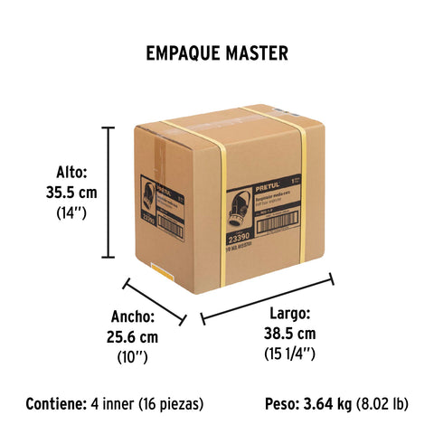 Respirador sin cartucho, 1 filtro, Pretul | RES-1-P | 23390