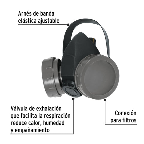 Respirador sin cartucho, 2 filtros, Pretul | RES-2-P | 23391