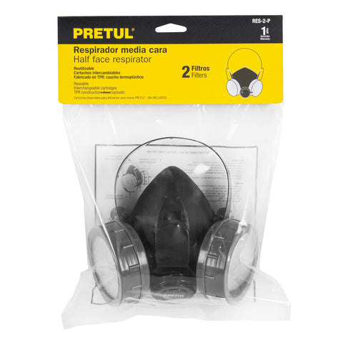 Respirador sin cartucho, 2 filtros, Pretul | RES-2-P | 23391