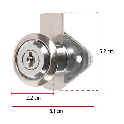 Cerradura para mueble, modelo 21, cromo, HERMEX BASIC | CM-21C-P | 23506