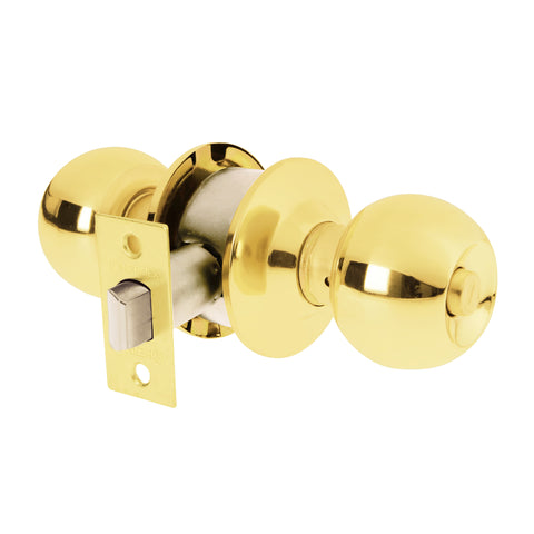 Cerradura tipo esfera, cilíndrico, baño, brillante, BASIC | BAL-LB-BP | 23566