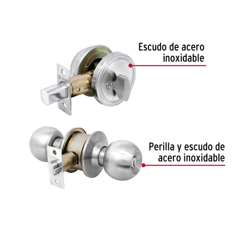 Combo cerraduras, llave-mariposa, cromo, HERMEX BASIC | CMB-31P | 23618