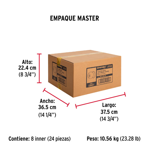 Cerradura tipo esfera, tubular, entrada, cromo, HERMEX BASIC | BALT-CM-EP | 23657