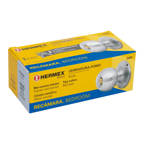 Cerradura tipo esfera, tubular, recámara, cromo, BASIC | BALT-CM-RP | 23660