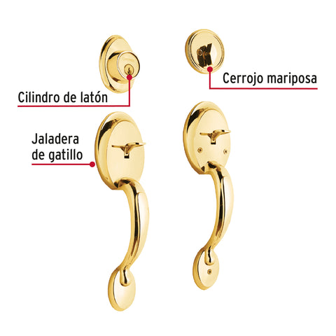 Doble jaladera y perilla, Berna mariposa, LB, BASIC | CEP-11JJP | 23676