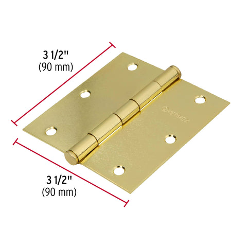 Bisagra cuadrada 3-1/2',latonado, cabeza plana, HERMEX BASIC | BC-351PP | 23685