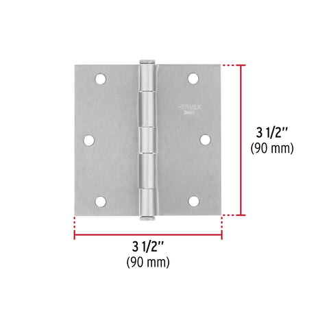 Bisagra cuadrada 3-1/2', satinado, cabeza plana, BASIC | BC-353PP | 23688