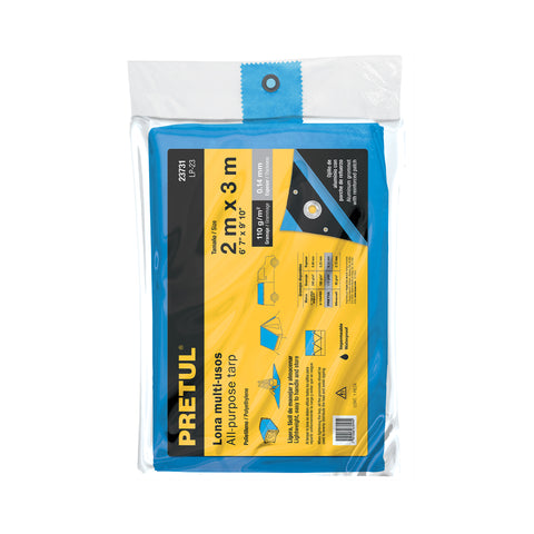 Lona de polietileno 2 x 3 m, azul, 110 g/m2, PRETUL | LP-23 | 23731