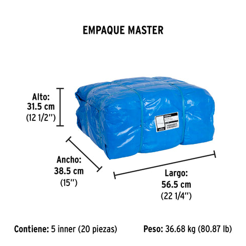 Lona de polietileno 3 x 5 m, azul, 110 g/m2, PRETUL | LP-35 | 23778