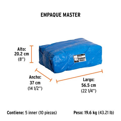 Lona de polietileno 4 x 4 m, azul, 110 g/m2, PRETUL | LP-44 | 23780