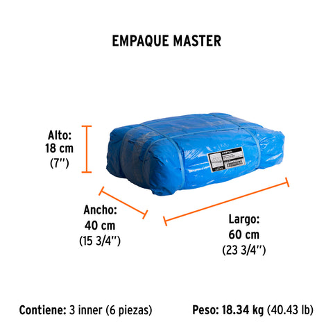 Lona de polietileno 5 x 5 m, azul, 110 g/m2, PRETUL | LP-55 | 23782