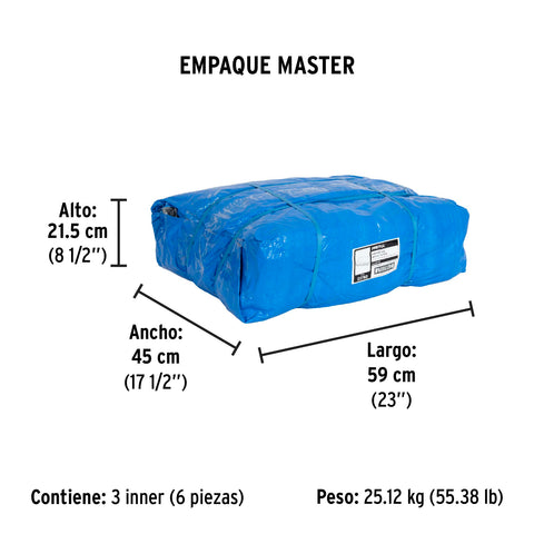 Lona de polietileno 5 x 7 m, azul, 110 g/m2, PRETUL | LP-57 | 23783