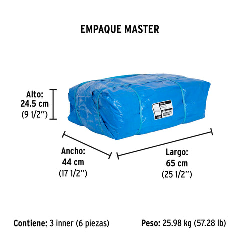 Lona de polietileno 6 x 6 m, azul, 110 g/m2, PRETUL | LP-66 | 23784
