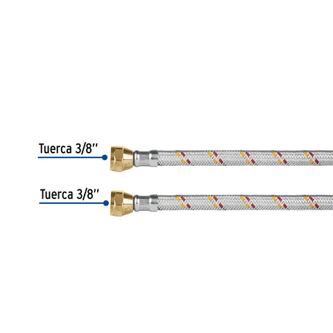 Manguera para gas, aluminio, 3/8' flare, 300 cm, FOSET BASIC | FGA-30P | 24064