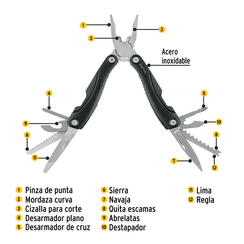 Multiherramienta con 12 funciones,PRETUL | NAMU-12P | 24106