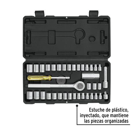 Juego de 39 herramientas 1/4' y 3/8' para mecánico, Pretul | SET-39 | 24220