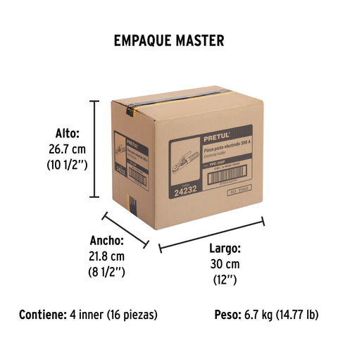Pinza porta electrodos de 300 Amperes, PRETUL | PPE-300P | 24232