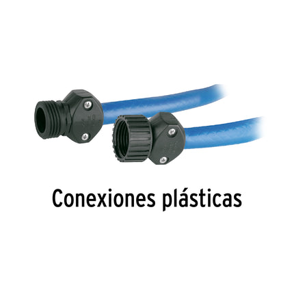 Manguera azul 1/2' 3 capas 10 m conexiones plásticas, PRETUL | MAN-10X1/2PA | 25031