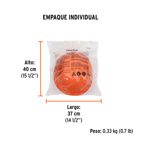 Casco de seguridad, ajuste de intervalos, naranja, Pretul | CAS-NP | 25036