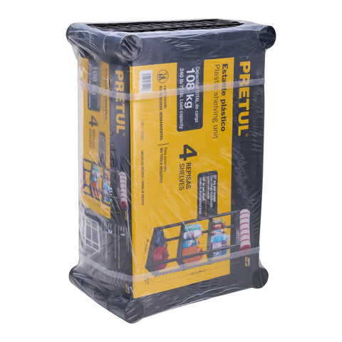 Estante plástico 4 repisas cap. 27 Kg, 123x36x56, PRETUL | EST-4P | 25075
