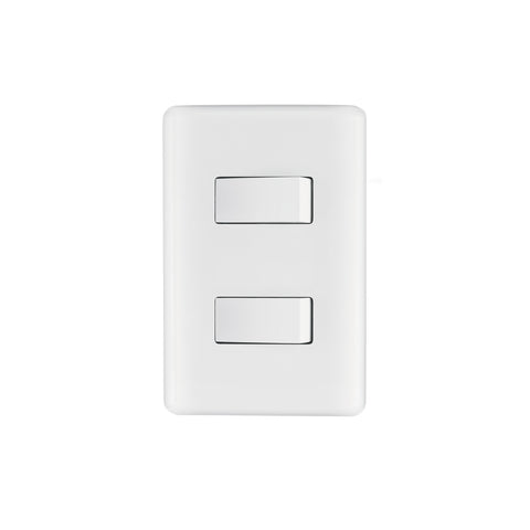 Placa armada con 2 interruptores sencillos, Volteck Basic | PA-APDO-B | 25080