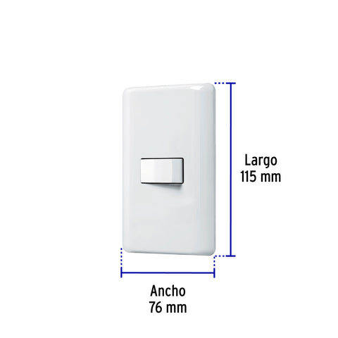 Placa armada con 1 interruptor de 3 vías, Volteck Basic | PA-APSE-EB | 25084