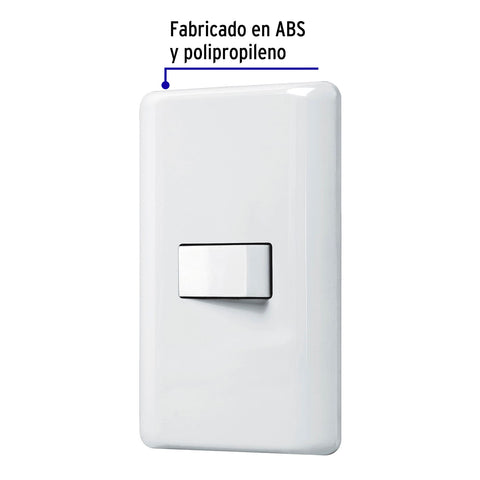 Placa armada con 1 interruptor de 3 vías, Volteck Basic | PA-APSE-EB | 25084