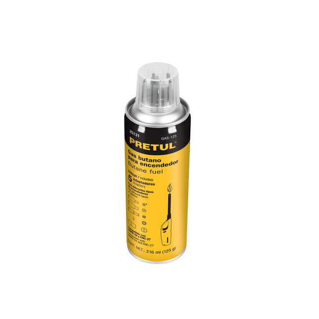 Lata de gas butano para encendedor, 125 g, PRETUL | GAS-125 | 25131