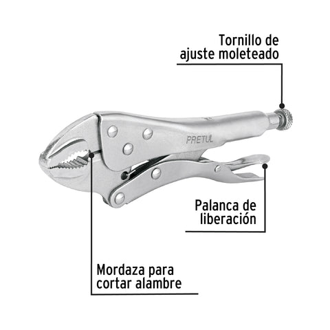 Pinza de presión 10' mordaza curva, a granel, Pretul | PP-10CG | 25986
