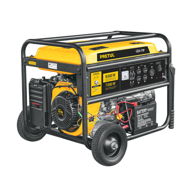 Generador portátil 7 kW motor a gasolina, PRETUL (GEN-70P)