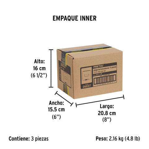 Juego de 12 brocasierras, 2 mandriles y llave allen, Pretul | KIT-14P | 26037