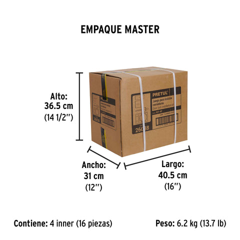 Juego de 4 piezas para instalar cerraduras, Pretul | KIT-4P | 26038