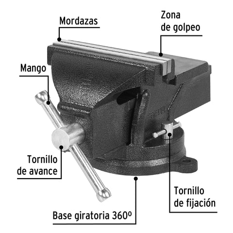 Tornillo de banco 8' de hierro gris, Pretul | TB-8P | 26044