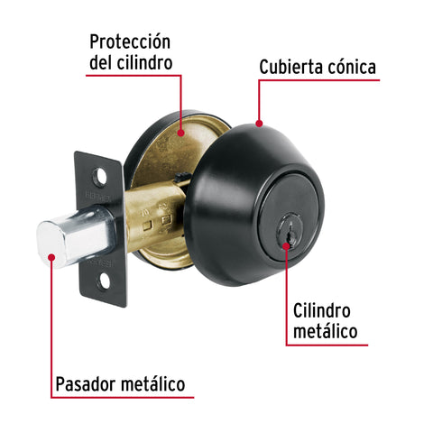 Cerrojo llave-llave negro, llave tradicional, BASIC | CERO-62P | 26066