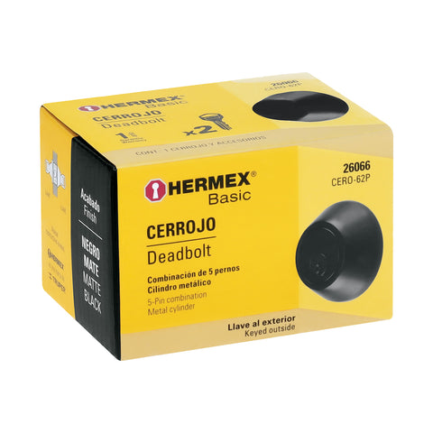 Cerrojo llave-llave negro, llave tradicional, BASIC | CERO-62P | 26066