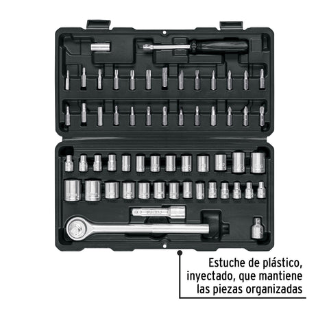 Juego de 60 herramientas 1/4' y 3/8' para mecánico, Pretul | JUDA-60P | 26090