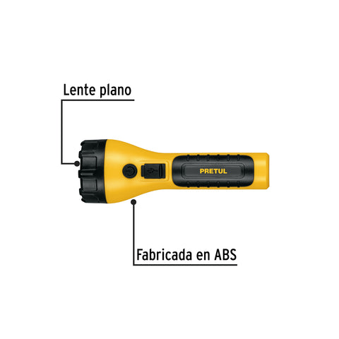 Linterna plástica de LED, 180 lm, recargable, PRETUL | LIRE-180P | 26102