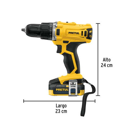 Taladro 1/2', 20V, 1 batería 2Ah, PRETUL | TALI-20P2 | 26118