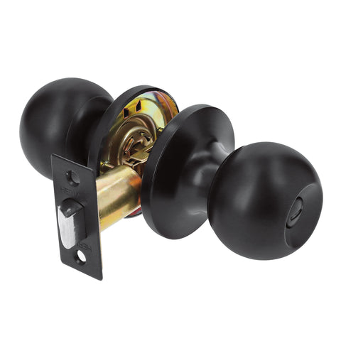 Cerradura esfera tubular, baño, negro, HERMEX BASIC | BALT-NE-BP | 26177