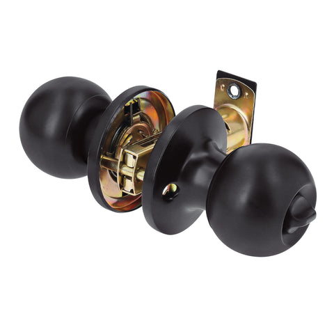 Cerradura esfera tubular, baño, negro, HERMEX BASIC | BALT-NE-BP | 26177