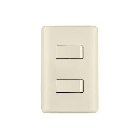 Placa armada 1 interruptor y 1 escalera, marfil, Basic | PA-APDO-EBI | 26639