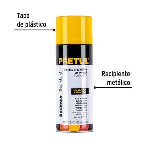 Pintura en aerosol, amarillo canario, 400ml, Pretul | PA-AC-P | 27003